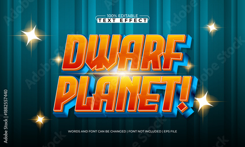 Dwarf Planet Editable Text Effect – Futuristic Sci-Fi Typography for Logo, Poster, and Title