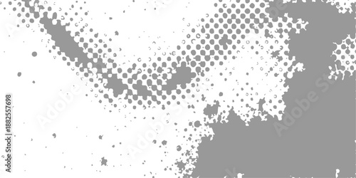 Vintage grunge design featuring a dark black silhouette of a woman inside an ink splash frame with paint splatters spray texture and halftone pattern vector illustration