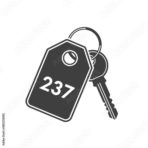 Hotel Room Key with Tag Number 237 Icon