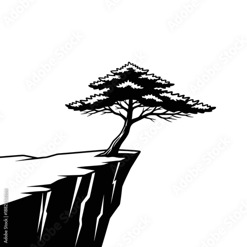 Solitary Tree on Cliff Edge