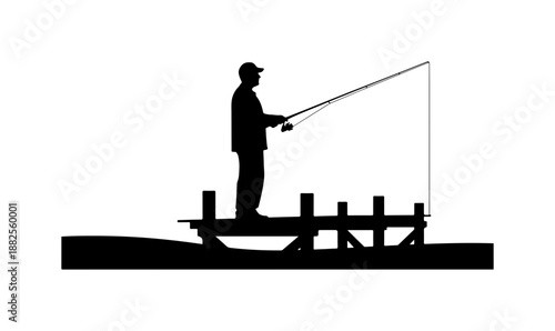 Silhouette of a Fisherman