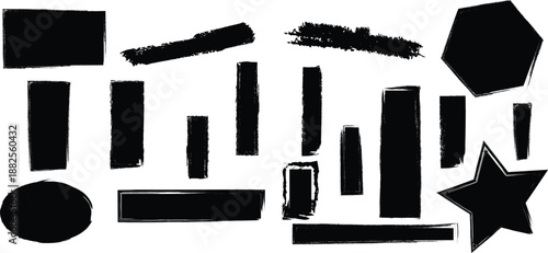 Exploring artistic techniques with expressive brush strokes and geometric shapes