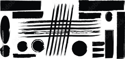 Exploring artistic techniques with expressive brush strokes and geometric patterns