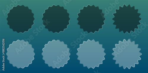 Set of sale sticker, price tag, starburst, quality mark, sunburst badges with liquid glass style