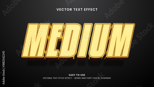 medium editable text effect 3d vector