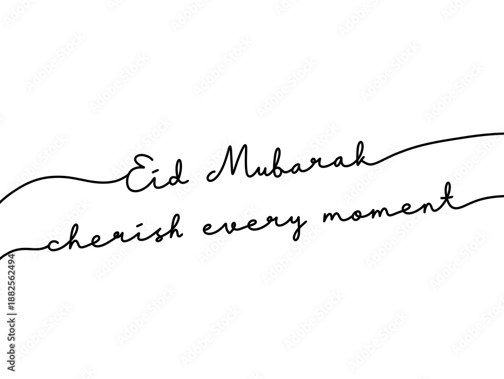 Fototapeta premium Elegant Eid Mubarak Calligraphy with Inspirational Message