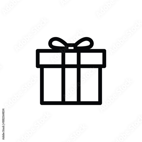 small gift box outline icon vector design good for web or mobile app