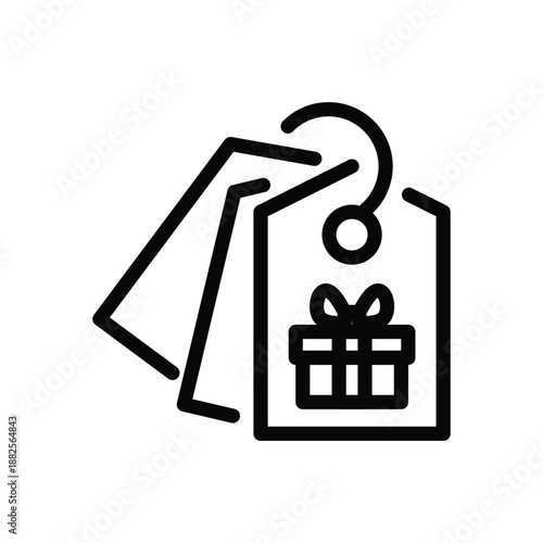 small gift box outline icon vector design good for web or mobile app