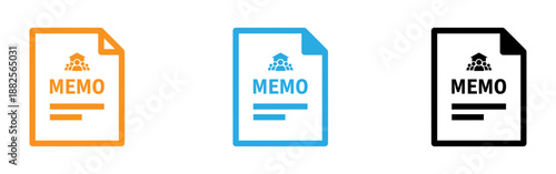 Colorful memo document icons