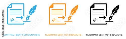 Contract sent for signature icons