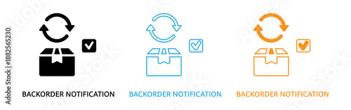 Backorder notification icons
