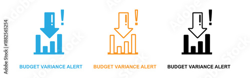 Budget variance alert icons