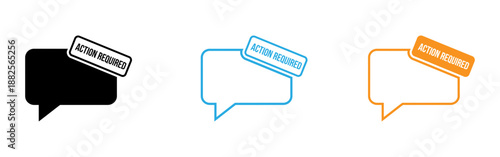 Colorful action required speech bubbles