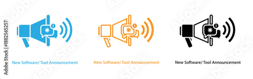 New software tool announcement icons