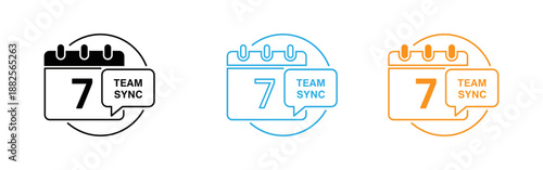 Team sync calendar icon variations