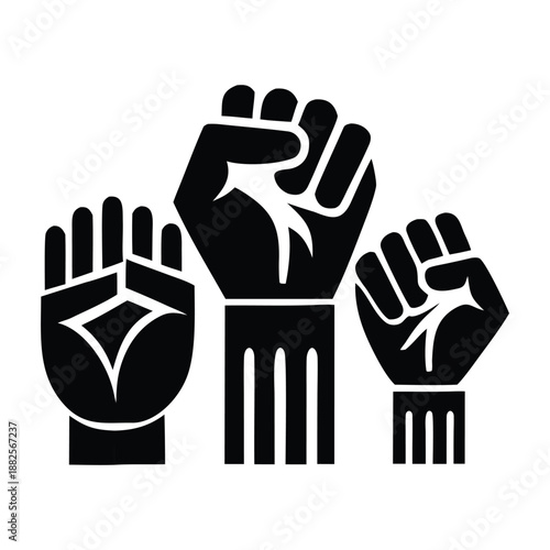 Raised Fists Symbol of Protest and Unity