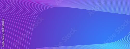 Abstract purple to blue transition background with glowing neon linear textures and a spacious center for content