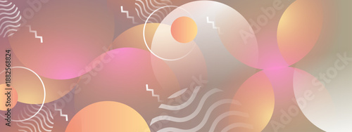 Abstract background featuring overlapping translucent circles and wavy lines in warm peach and muted brown tones