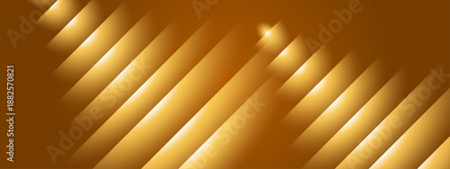 Luxury golden background with diagonal geometric slats and warm light flare