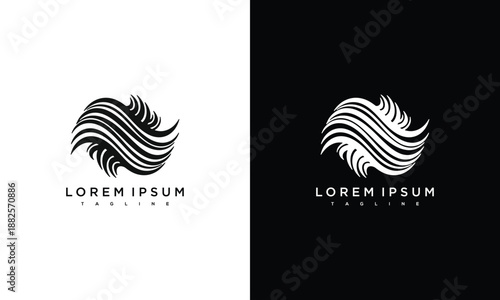 Wallpaper Mural Abstract wave logo designs on contrasting backgrounds, showcasing versatility and modern design elements Torontodigital.ca