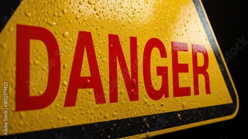 Warning sign with drops