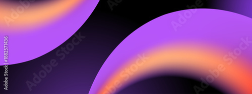 Smooth flowing violet and orange liquid shapes moving across a black background creating a wavy aesthetic