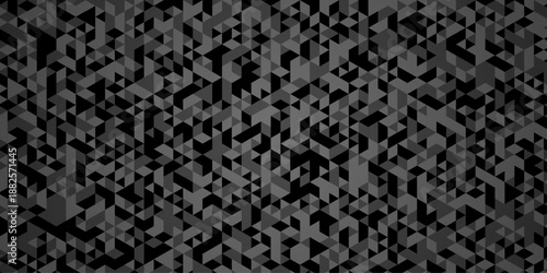 Abstract geometric wall tile and metal cube background triangle wallpaper. Seamless geometric pattern low polygon backdrop background. Gray diamond overlap polygonal background.