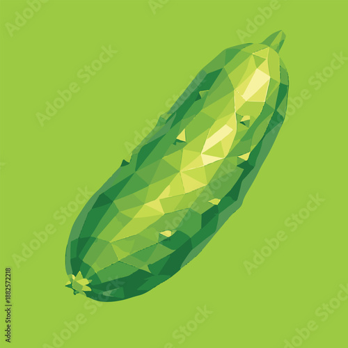 cucumber with lowpoly art, eps 10 illustration