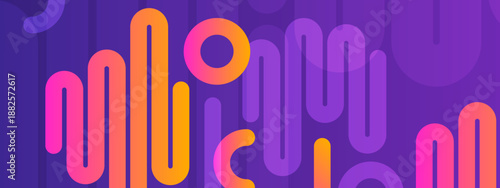 Artistic representation of sound or rhythm using vertical wavy lines in neon pink and orange tones