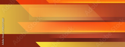 Sophisticated background with horizontal overlapping shapes in warm orange gold and dark brown tones with motion lines