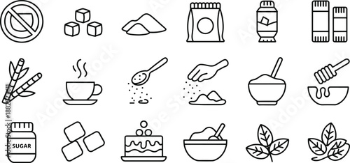 Illustrations of Various Sweeteners and Sugar Substitutes