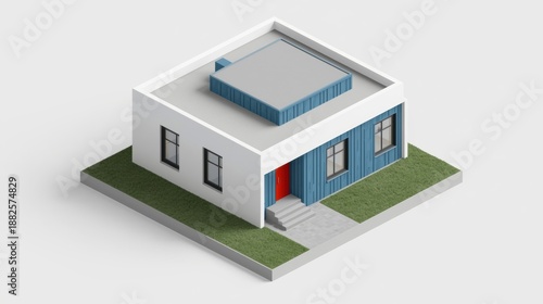 Wallpaper Mural Modern minimalist house with rooftop terrace Torontodigital.ca