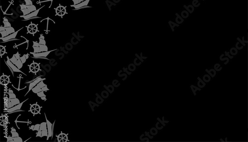 Nautical Icon Frame Dark Background Minimal Maritime Design