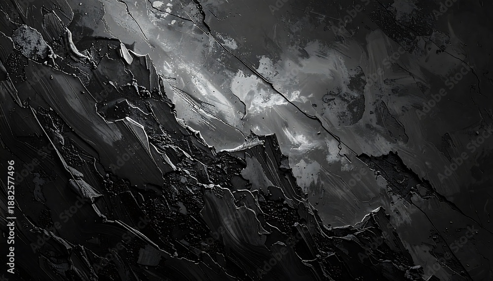 Fototapeta premium Dramatic Black and White Abstract Landscape with Dynamic Lighting.