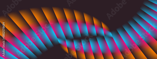 Elegant abstract design showing twisting colorful bands with soft light diffusion and vivid color palette