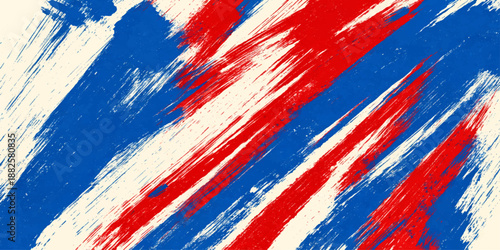 A vibrant grunge flag of the United Kingdom wallpaper featuring a colorful textured design with bright red and blue stripes and artistic paper patterns in a vector banner illustration