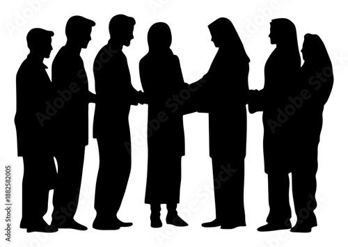 Silhouette of Muslim People Distributing Iftar Food Packages