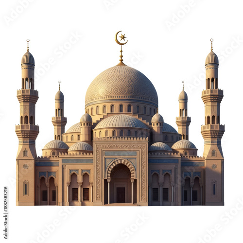 Magnificent Mosque with Islamic Architecture for Ramadan and Eid Celebrations