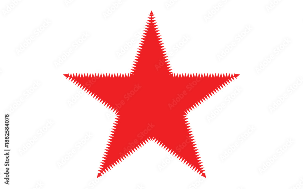 Obraz premium Red shiny star icon isolated on a white background for holiday and celebration design