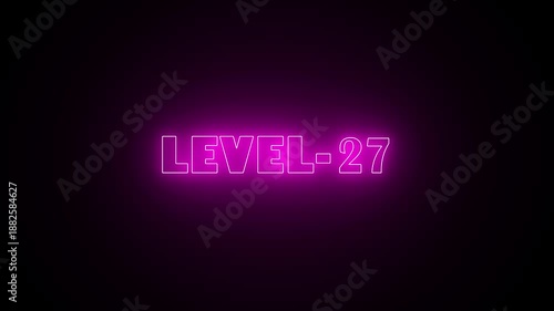 Wallpaper Mural Abstract neon level 27 number 4k video animation. Level 27 neon text. Neon level up sign. Torontodigital.ca