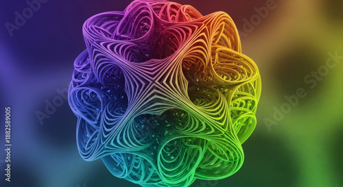 Wallpaper Mural rainbow colored brain with flowing lines creativity diversity. Torontodigital.ca