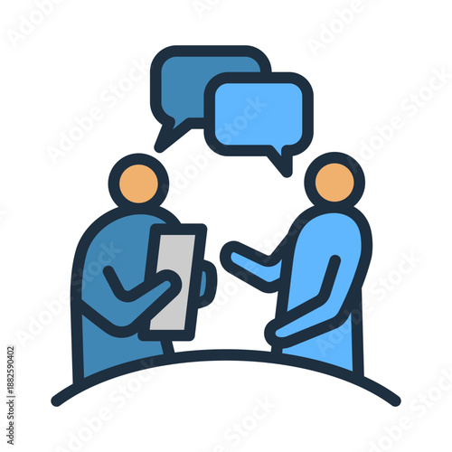 Interview Icon - Lineal Color