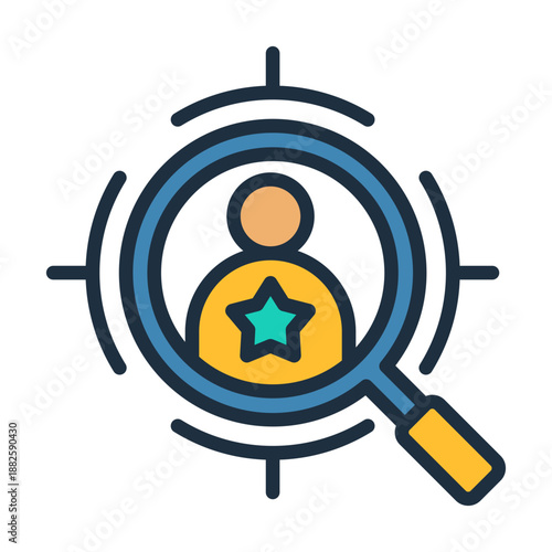 Talent Acquisition Icon - Lineal Color