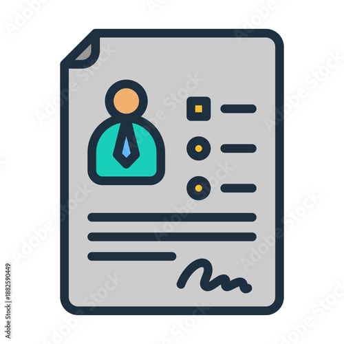 Employee Profile Icon - Lineal Color