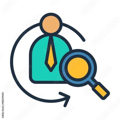 Background Check Icon - Lineal Color