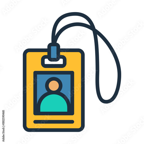 Id Badge Icon - Lineal Color
