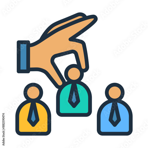 Hiring Decision Icon - Lineal Color
