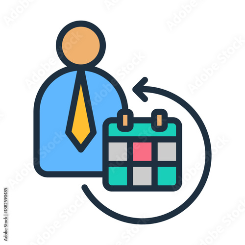 Probation Period Icon - Lineal Color