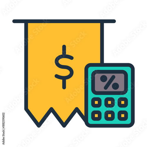 Payroll Taxes Icon - Lineal Color