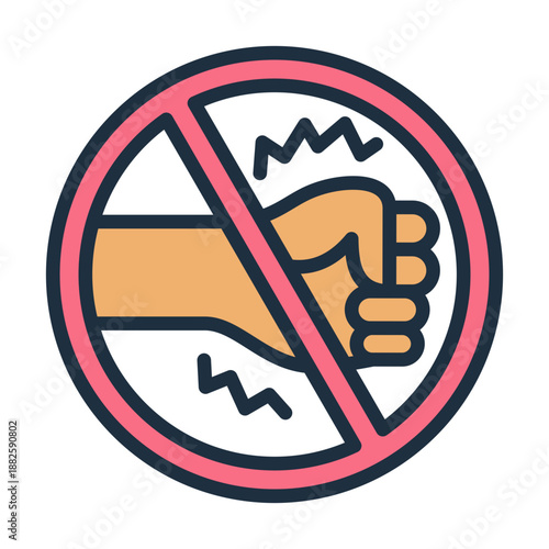 Harassment Policy Icon - Lineal Color